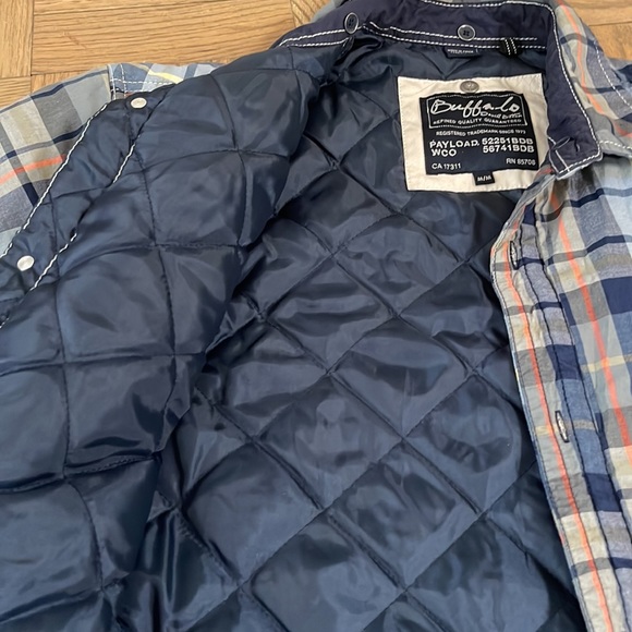 Buffalo mens quilted shirt jacket plaid blue size medium - Picture 4 of 7